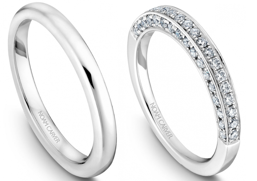 White gold diamond wedding bands by Noam Carver