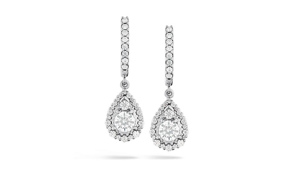 Diamond drop earrings by Hearts on Fire