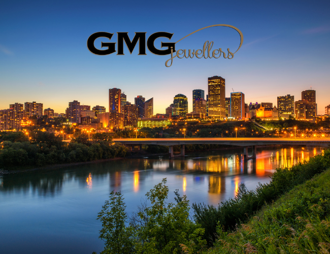 Skyline view of Saskatoon, Saskatchewan, home to GMG Jewellers, renowned as one of the best jewellery stores in the province. GMG Jewellers offers premium jewellery pieces and exceptional service in Saskatoon.