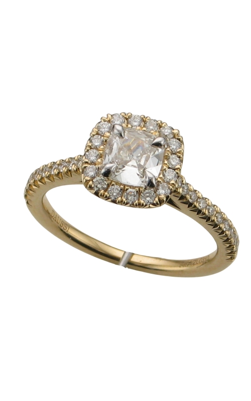 14K Yellow Gold Halo Pave Engagement Ring: Sparkle with Timeless Elegance