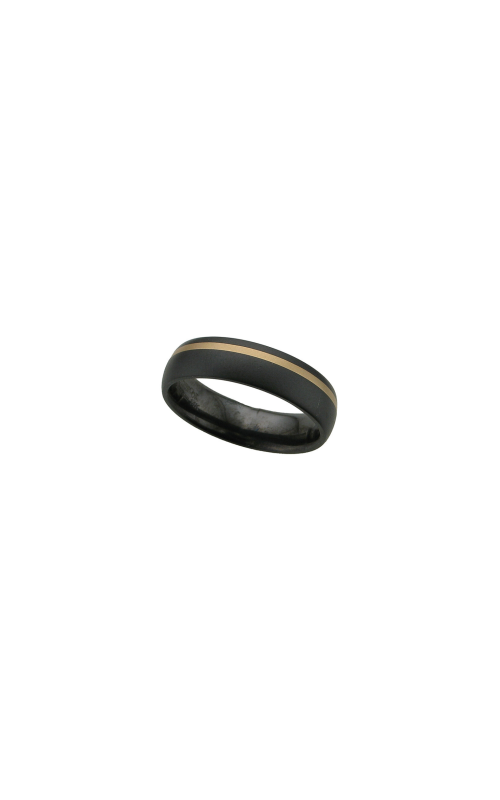 6MM BLK ZIRCONIUM W/1MM 14KY INLAY BAND