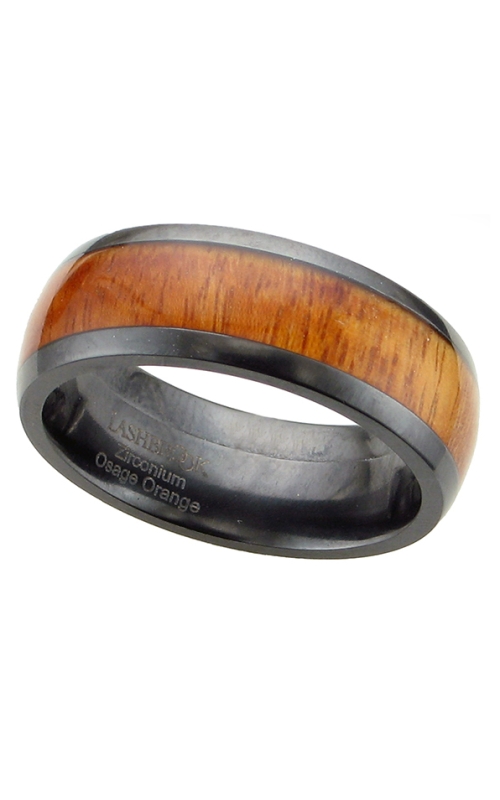 8MM BLK ZIRCONIUM W/5MM OSAGE ORANGE INLAY BAND