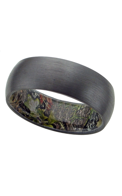 8MM BLK ZIRCONIUM W/MOSSY OAK SLEEVE BAND