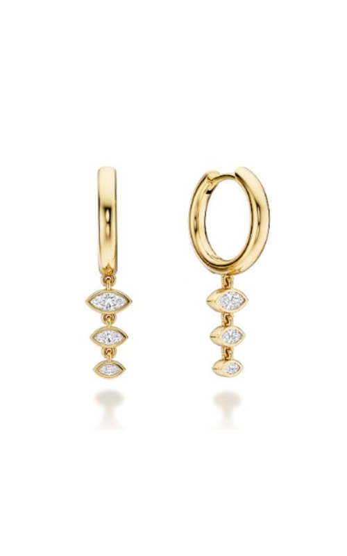 6MAR=.48CTW SI GH 14KY HOOP EARRINGS